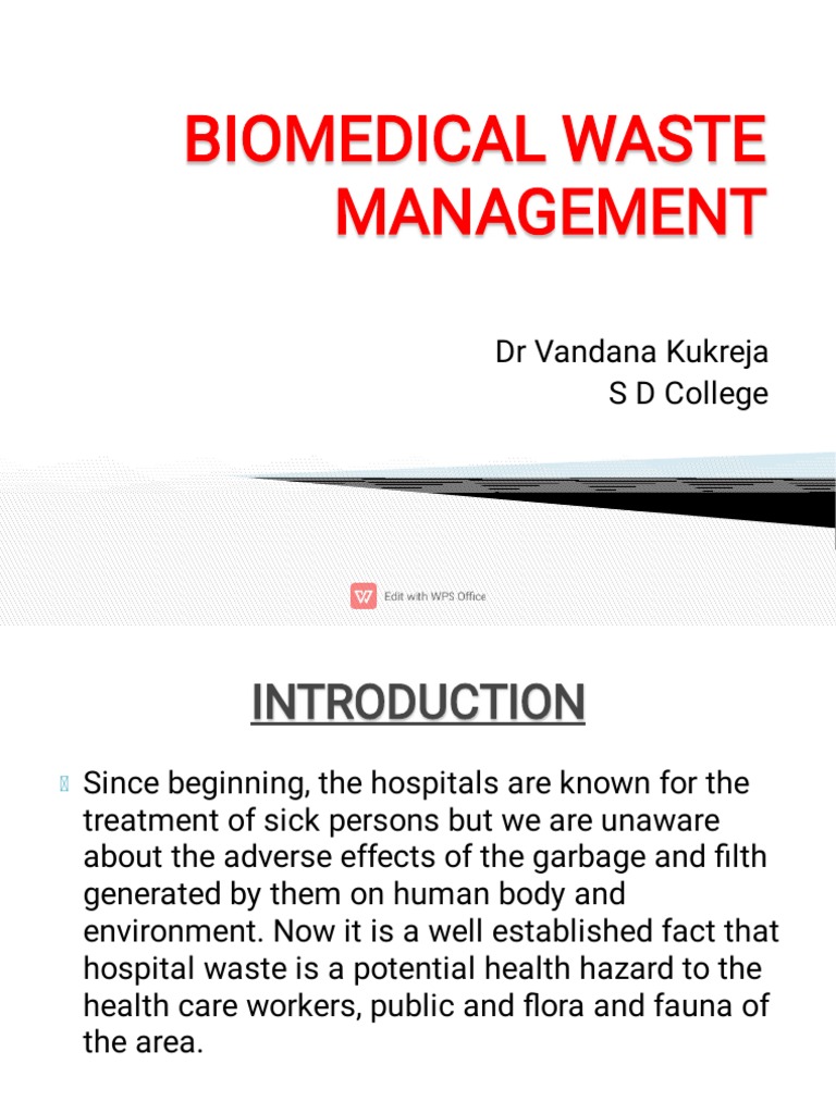 CH 6 Biomedical Waste Management PDF