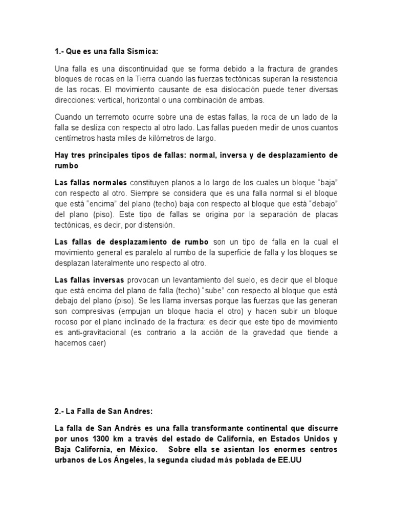 Falla Final Pdf Falla Geología Temblores