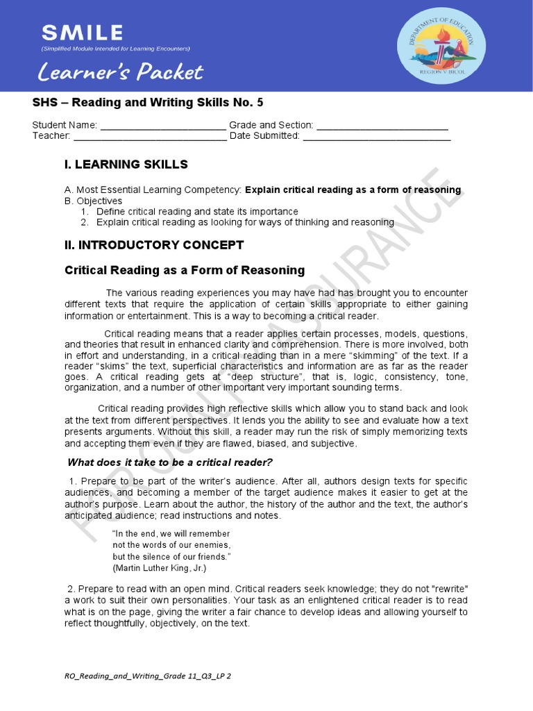 SMILE-Reading-and-Writing-MELC-5 | PDF | Organic Foods | Pesticide