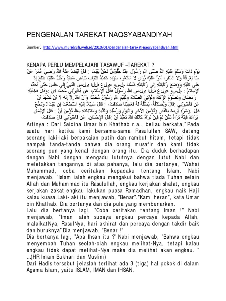 Pengenalan Tarekat Naqsyabandiyah | PDF