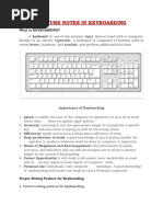 KEYBOARDING LECTURE NOTES Summer