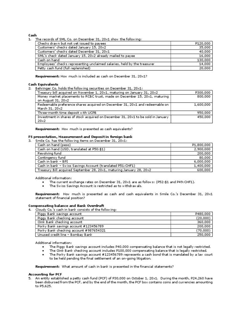 Chapter 2 Cash and Cash Equivalents PDF Cash Transaction Account