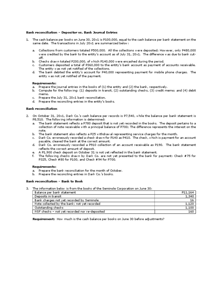 Chapter 3 - Bank Reconciliation | PDF | Banks | Deposit Account