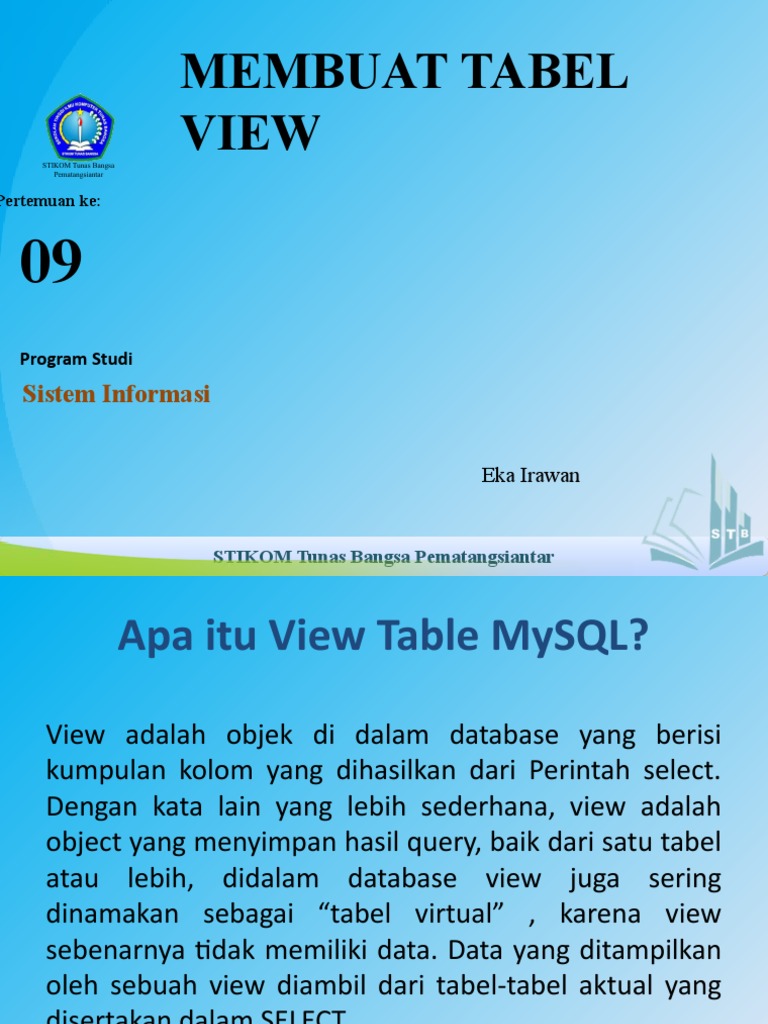 Pengenalan dan Cara Membuat View MySQL | PDF