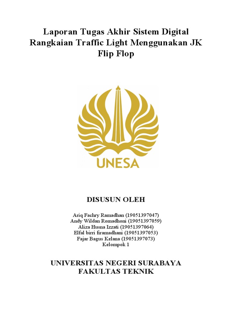 Laporan Tugas Akhir Sistem Digital Rangkaian Traffic Light Menggunakan