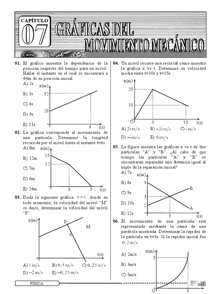 Gráficas de Movimiento y Análisis de Velocidad | PDF | Velocidad ...