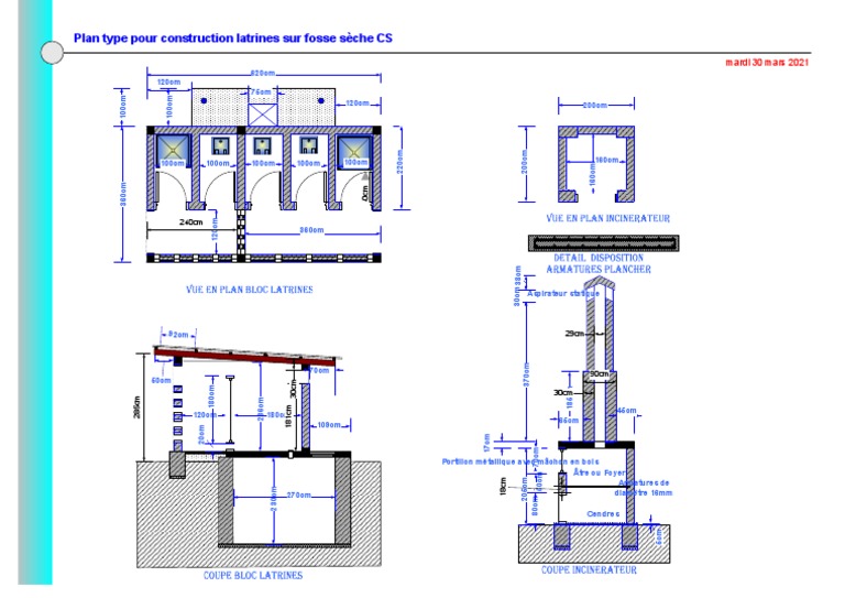Plan Type Latrines CS NK Et Incinérateur | PDF