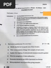 2nd Year Pharmacology Papers