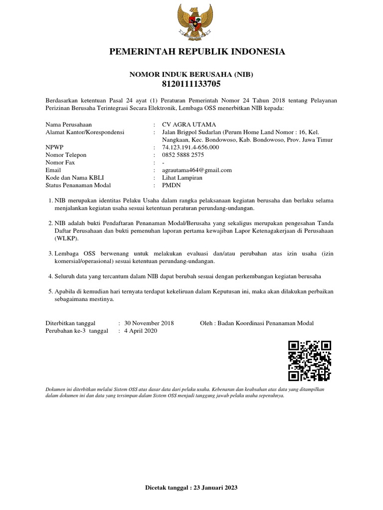 Nib 8120111133705 | PDF