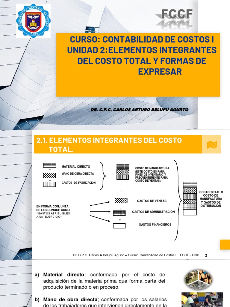 Contabilidad de Costos I - Unidad 2 | PDF | Costo | Contabilidad de costos