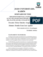 Desafíos para Fomentar La Participación Activa de Los Estudiantes Del Grupo 2203 Del Plantel 039 Del Conalep en Oaxaca