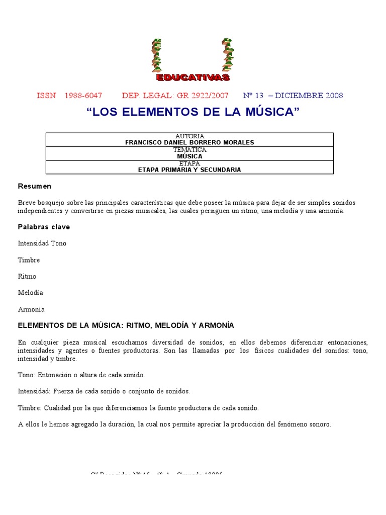 Elementos de La Musica | PDF | Armonía | Ritmo