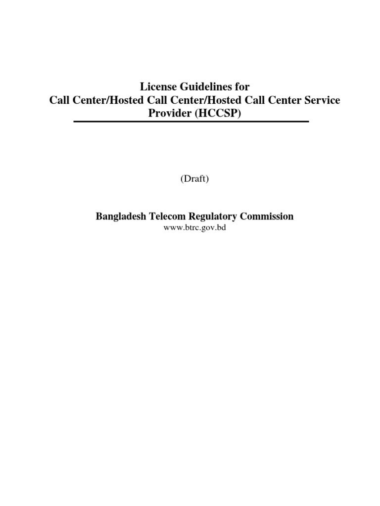 Call Center Licensing Guidelines | PDF | Call Centre | Internet Access