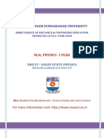 Manonmaniam Sundaranar University: M.Sc. Physics - I Year