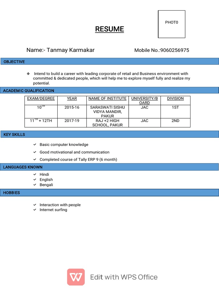 Resume Format PDF - 1689424178