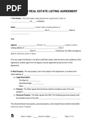 Michigan-Real-Estate-Listing-Agreement