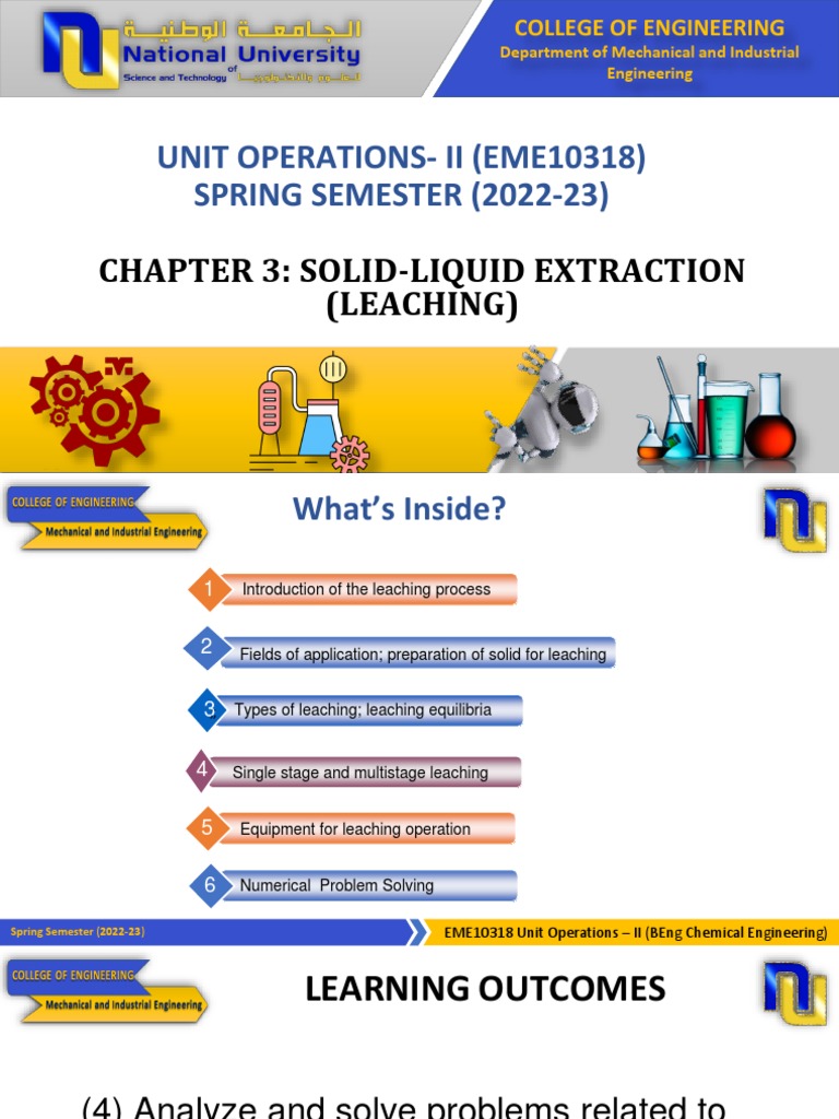 UOII Chapter 3 (SolidLiquid Extraction) PDF Solubility Solvent