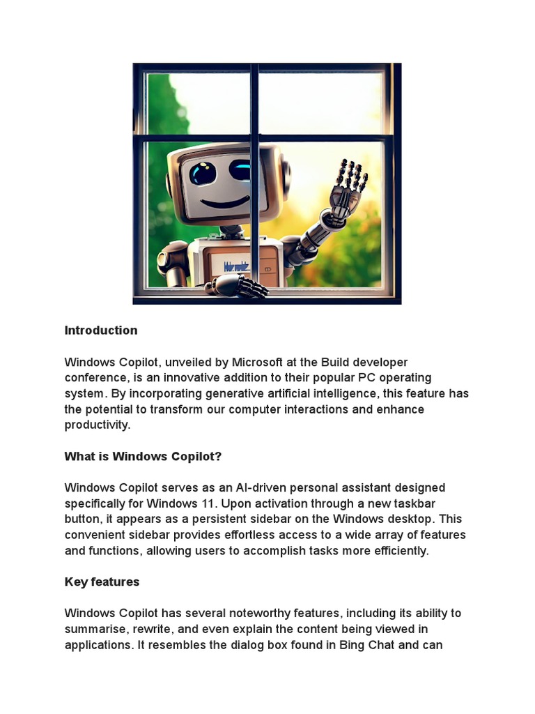 Windows Copilot: The Future of AI-Powered Productivity On Your PC | PDF ...