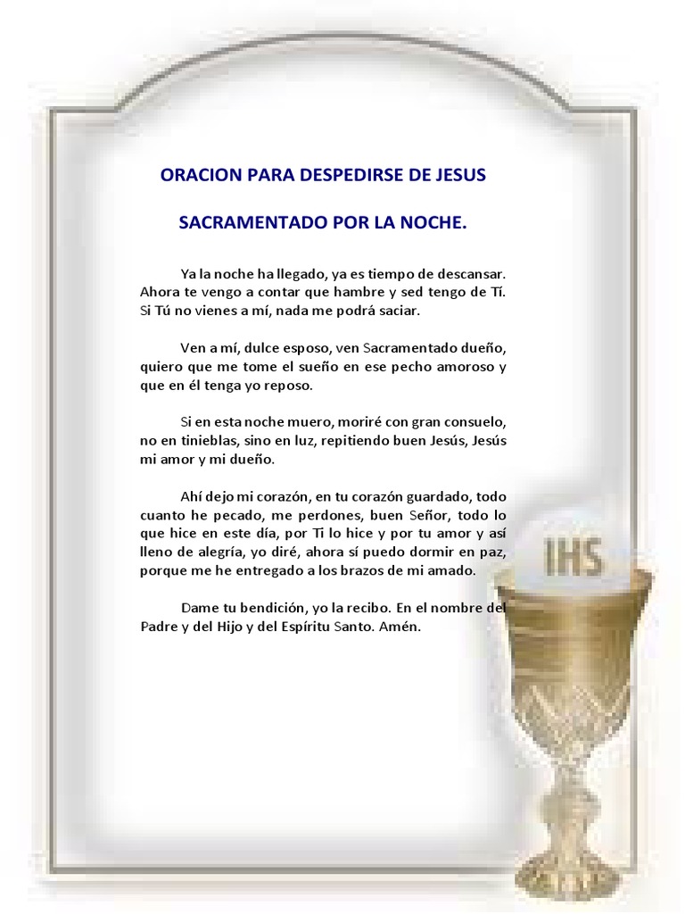 Despedirse Jesus Sacramentado Pdf