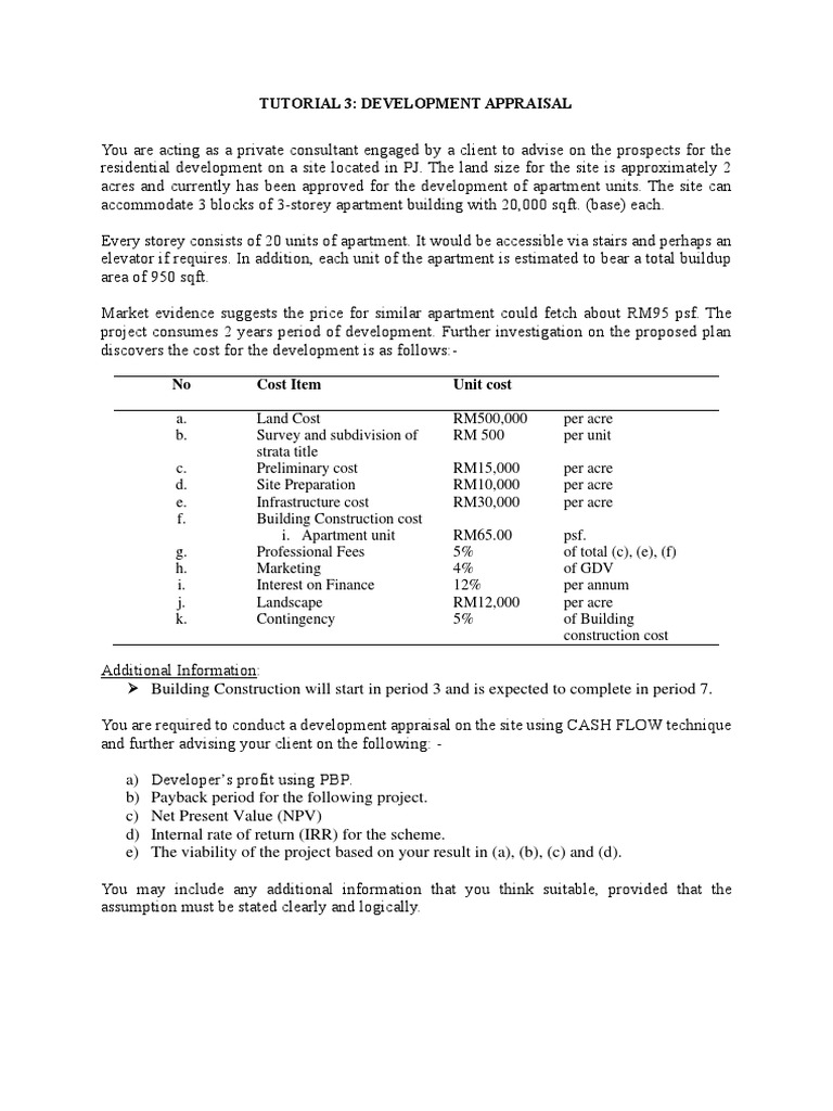 Residential Development Appraisal Guide | PDF | Net Present Value ...