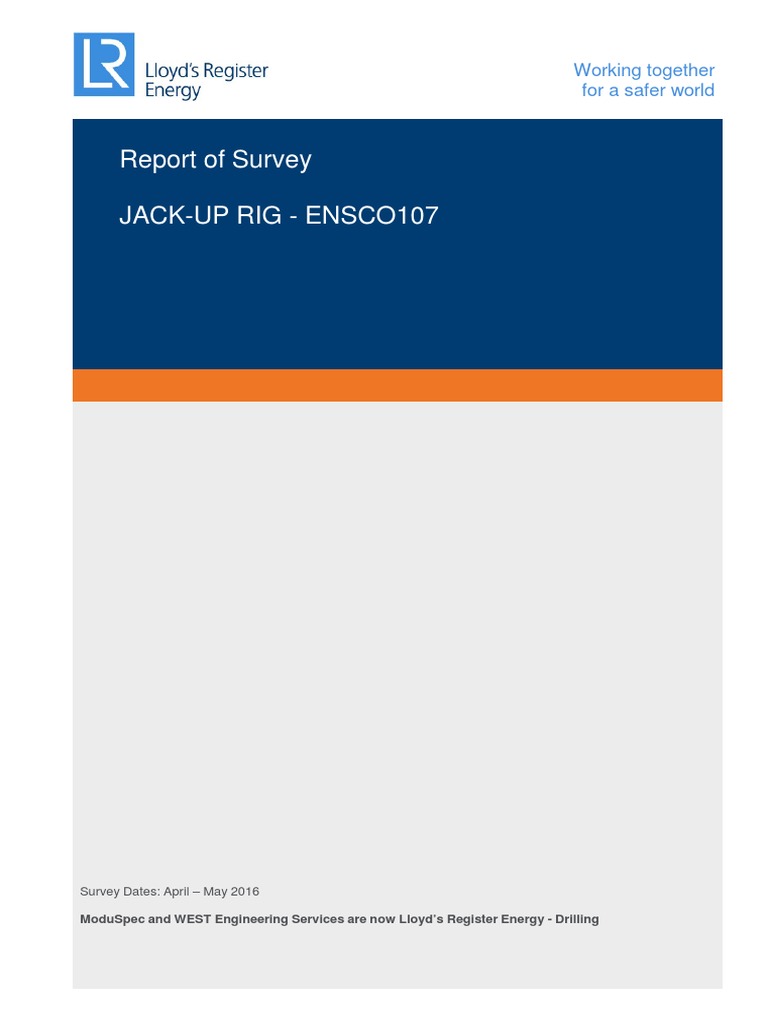 Survey Report for ENSCO107 Rig | PDF