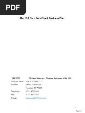 The M.T Taco Food Truck Business Plan Project Business Plan Draft.docx