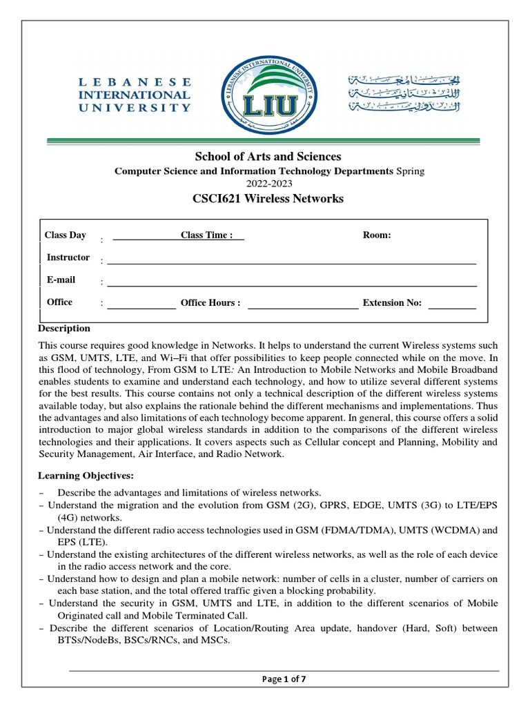 Csci621 wireless networks syllabus download free pdf cellular