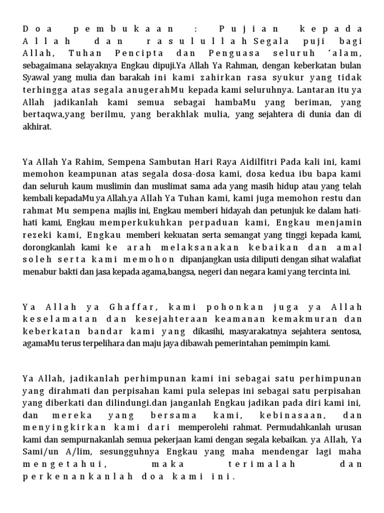 Doa Hari Raya | PDF