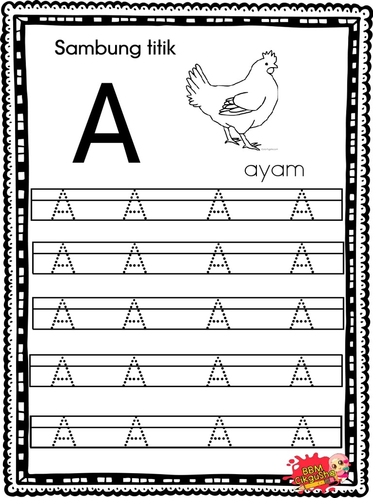 Latihan Menulis Huruf A-Z dengan Titik | PDF