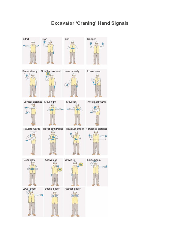 Excavator Craning Hand Signals PDF