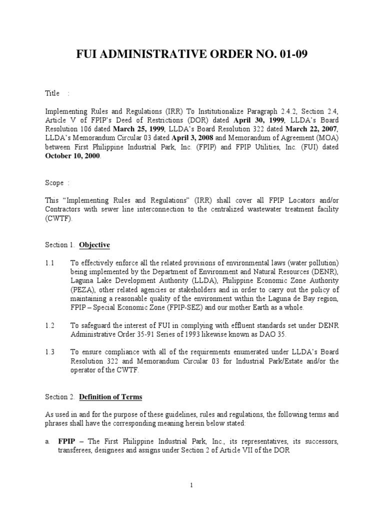 FPIP Wastewater Management Guidelines | PDF | Sewage Treatment | Sewage