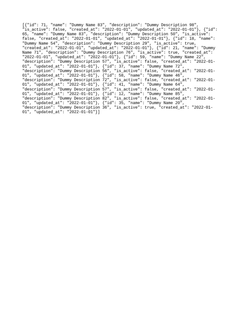 Dummy data pdf