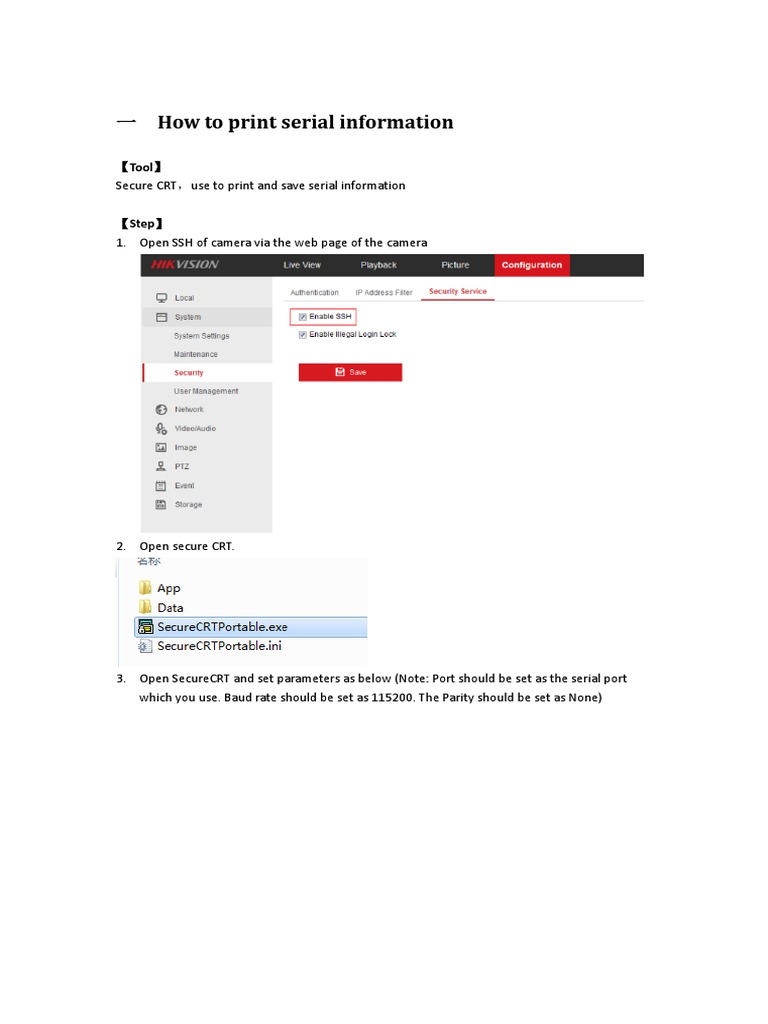 How To Use Secure CRT Print Serial Information | PDF