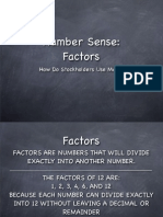Number Sense: Factors