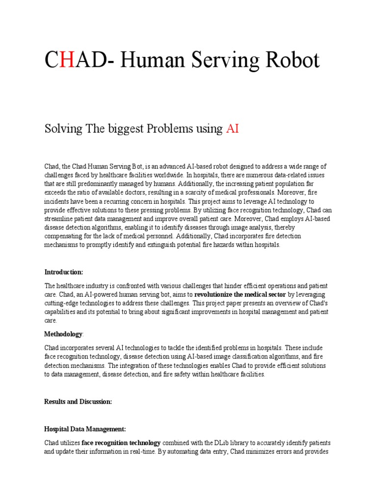CHAD Project Paper | PDF | Artificial Intelligence | Intelligence (AI ...