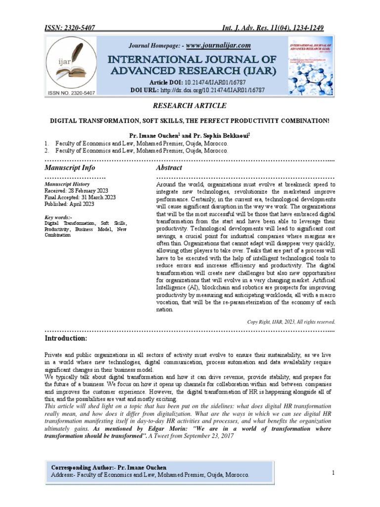 Digital Transformation, Soft Skills, The Perfect Productivity ...