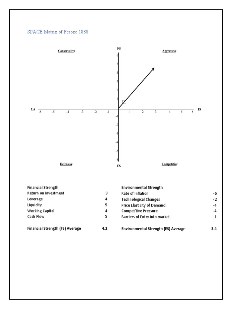 Feroze 1888 SPACE Matrix Analysis | PDF | Supply Chain | Economies