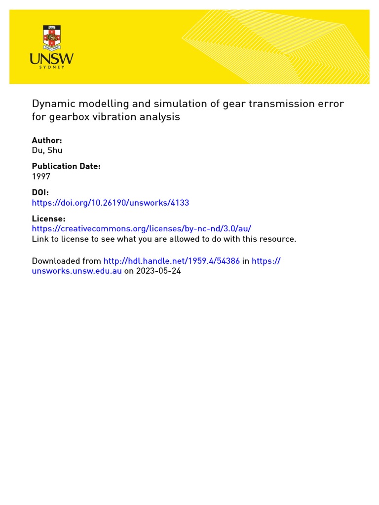 Dynamic Modelling and Simulation of Gear Transmission Error For Gearbox