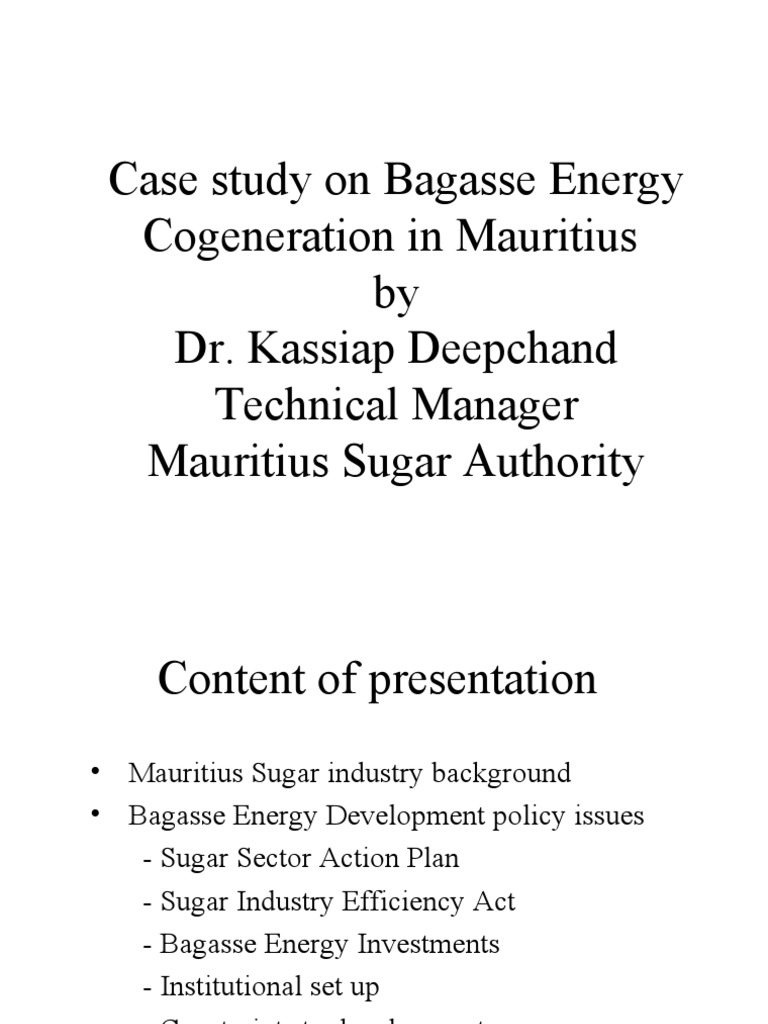 Mauritius Bagasse Energy Insights | PDF | Sugarcane | Cogeneration