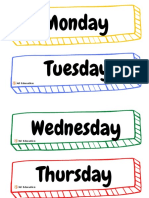 Days of The Week - Flashcards