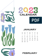 Colorful Floral Abstract 2023 Calendar
