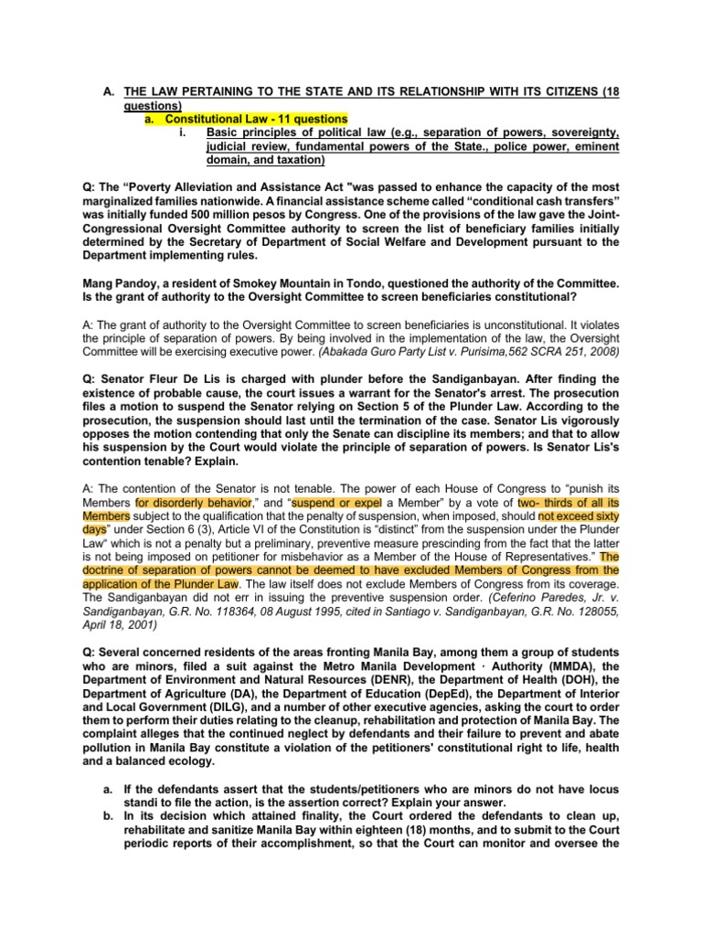 BAR Qs Based From New Syllabus COMPLETE 1 PDF Supreme Court Of The
