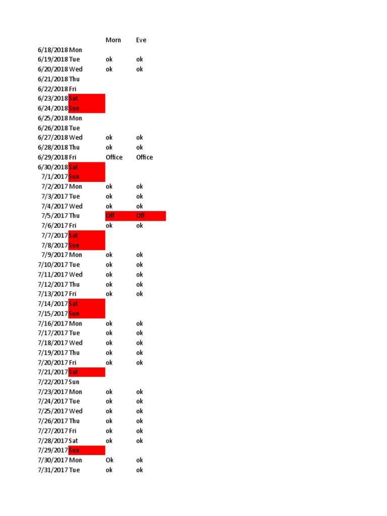 Weekly Trip Sheet Example | PDF