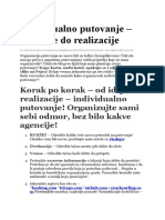 Individualno Putovanje - Od Ideje Do Realizacije