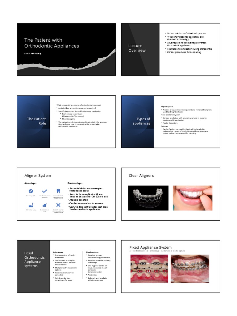 The Patient With Orthodontic Appliances | PDF | Orthodontics | Oral Hygiene