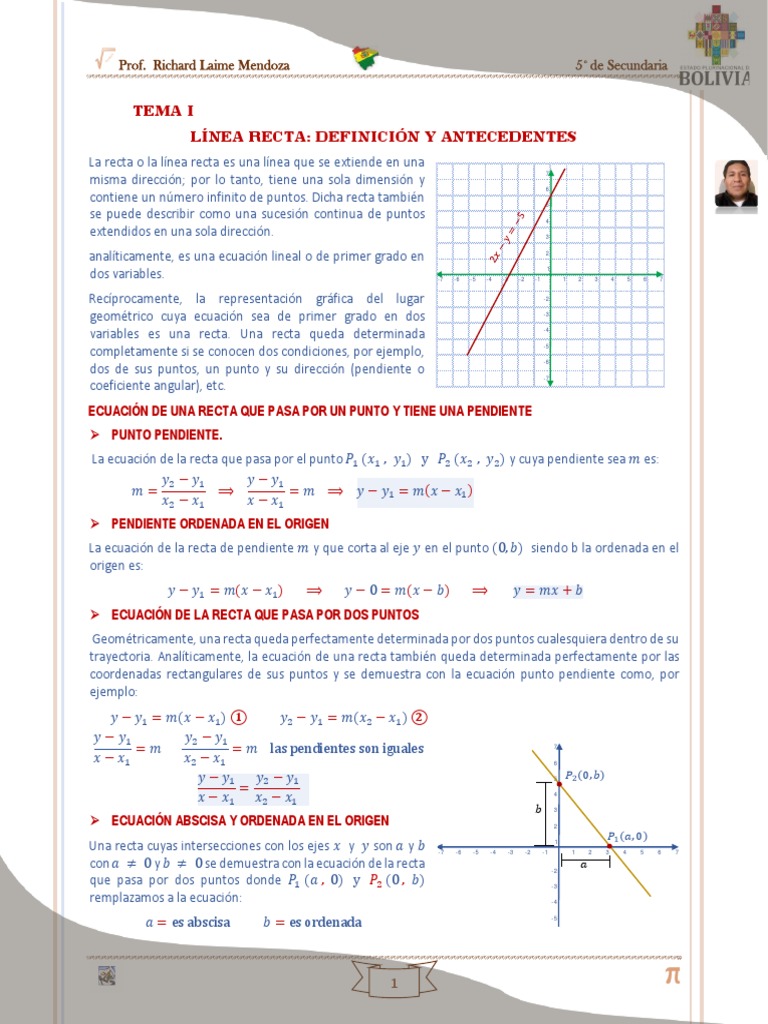 Introducción a la Geometría Analítica | PDF | Línea (geometría) | Pendiente