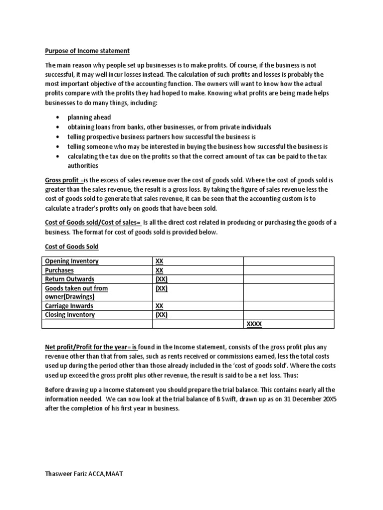 Chapter 3 Income Statement and Statement of Financial Position | PDF