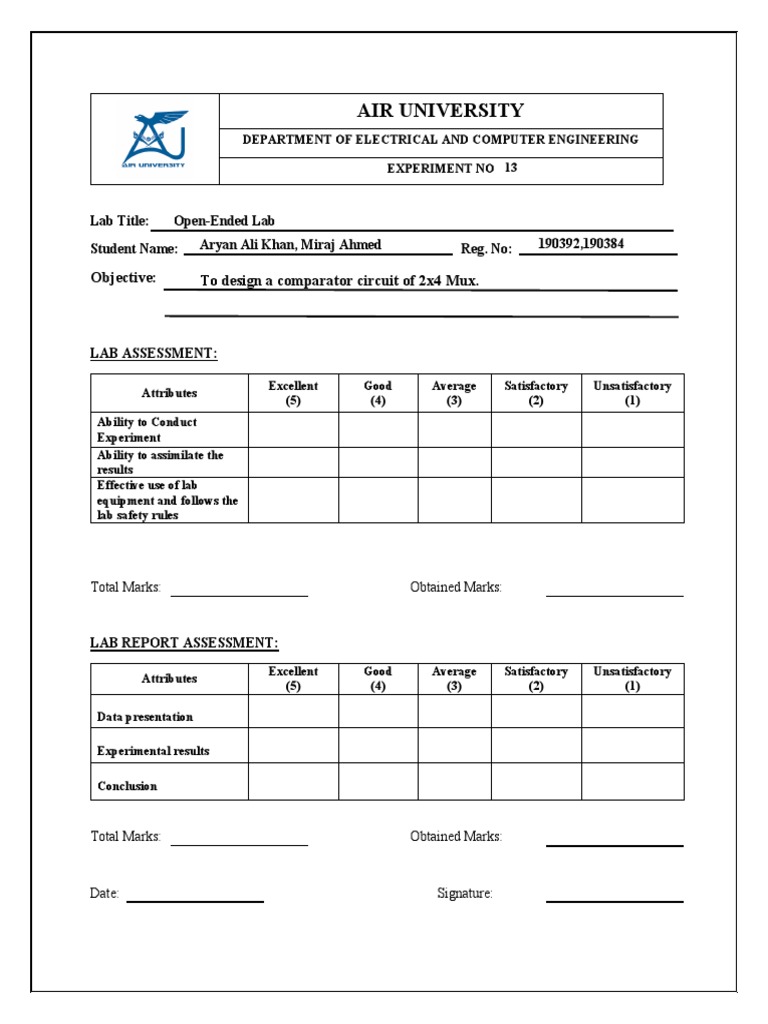 Comparator Circuit Design Lab Report | PDF | Electronic Circuits ...