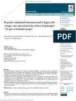 Derecho Ambiental Internacional y Lógica Del Riesgo Una Aproximación Crítica Al