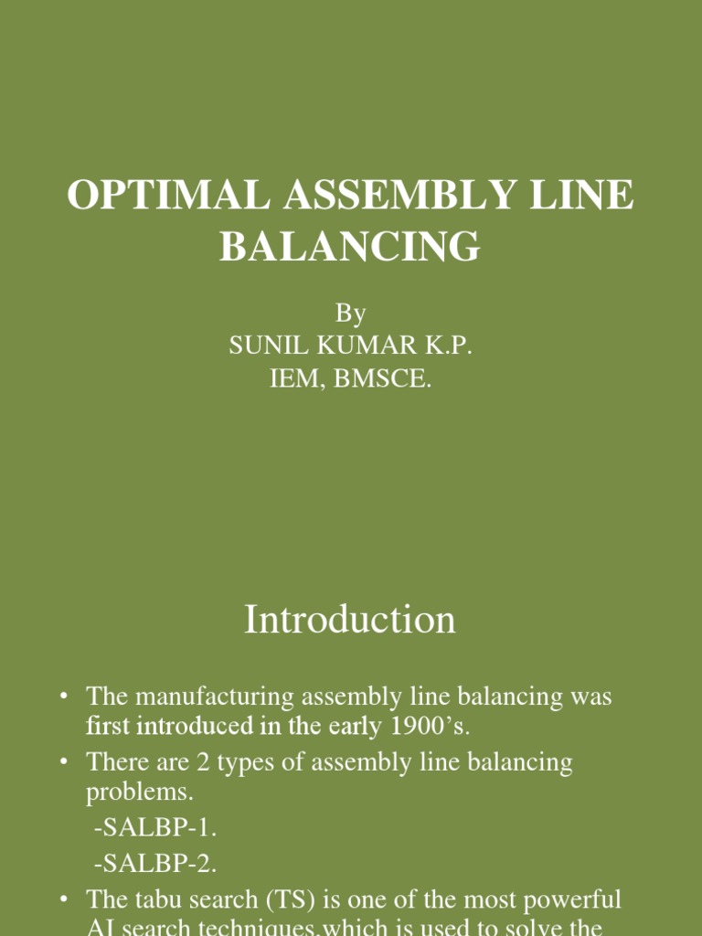 22d2optimal Assembly Line Balancing 222 PDF Algorithms Systems